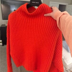 Red/ Orange Ribbed Turtleneck Sweater